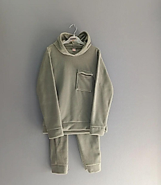 Çocuk düz renk, cepli polar takımı