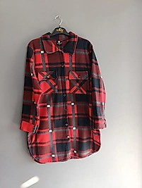 bayan tunik tarzı polar gömlek, cepdetaylı