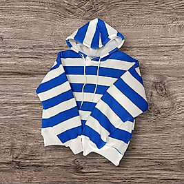 Bayan çizgili, kapşonlu sweet