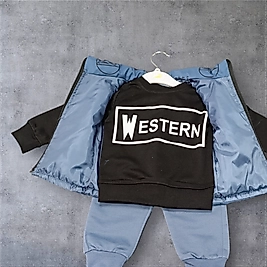 çocuk yarım kollu montlu takım